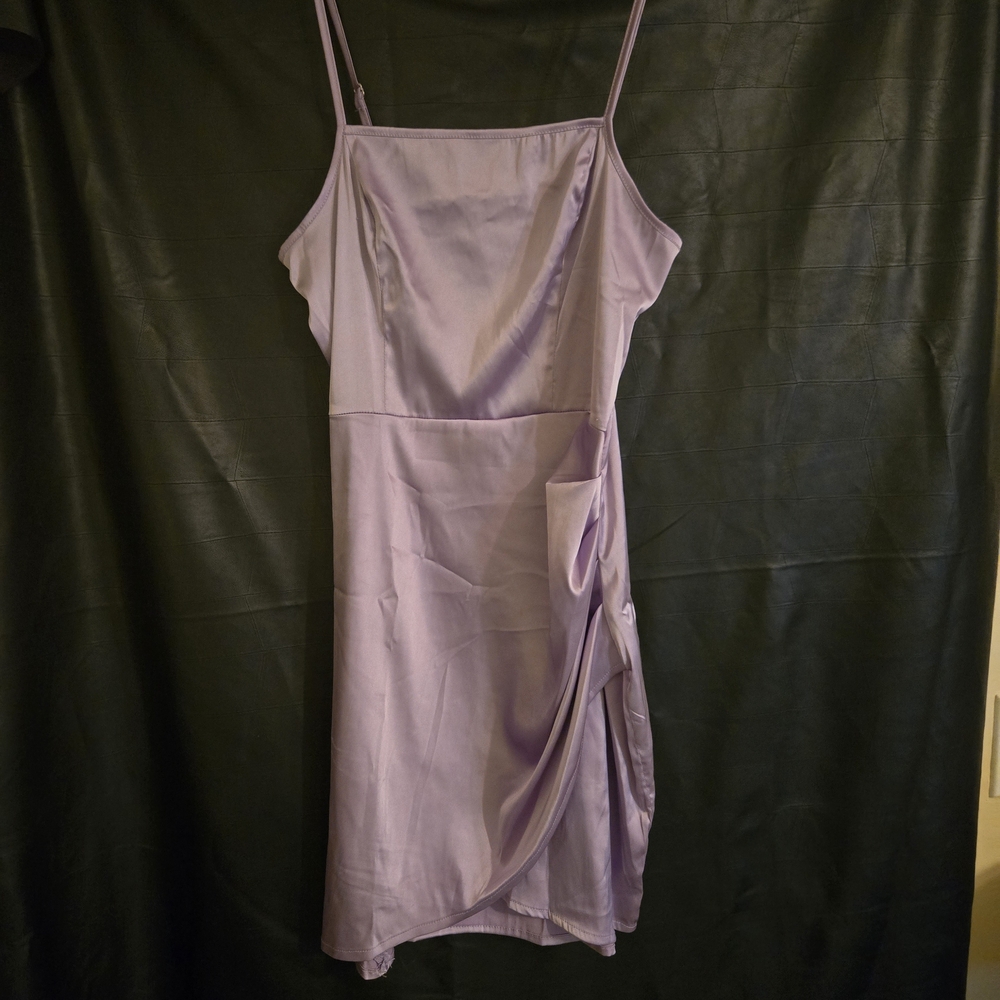 SHEIN PURPLE SILK DRESS